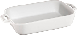 Prostokątny półmisek ceramiczny Staub - 1.1 ltr, Biały