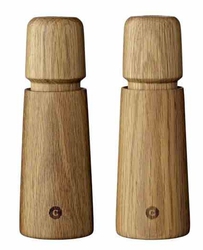 Zestaw 2 młynków drewnianych Crush Grind Stockholm dąb 17 cm