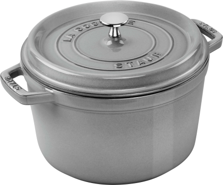 Garnek żeliwny okrągły wysoki Staub - 4.8 ltr, Grafitowy