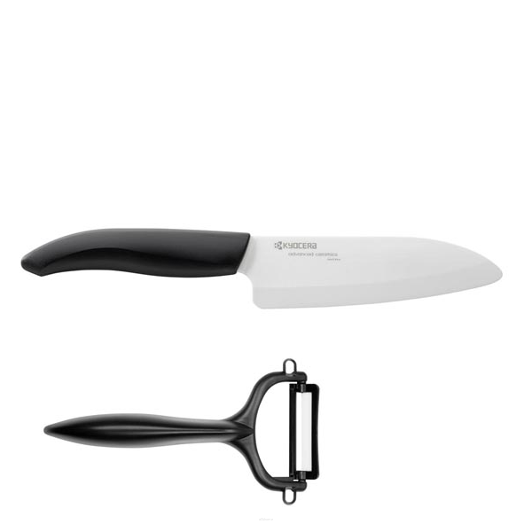 Zestaw nóż santoku i obieraczka Kyocera Gen