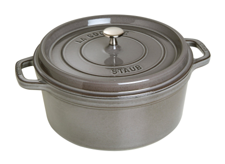 Garnek żeliwny okrągły Staub - 6.7 ltr, Grafitowy