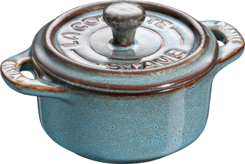 Staub Mini Cocotte Okrągły - 200 ml, Antyczny turkusowy