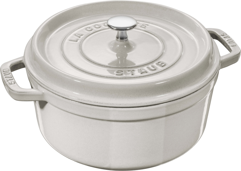 Garnek żeliwny okrągły Staub - 3.8 ltr, Biała trufla