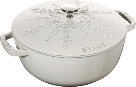 Garnek żeliwny okrągły snowflake Staub - Biały, 3.6 ltr