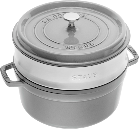 Garnek żeliwny okrągły z wkładem Staub - 3.8 ltr, Grafitowy