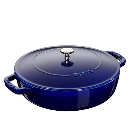 Głęboka patelnia do duszenia z pokrywą Staub Chistera 28 cm dark blue