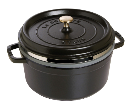 Garnek żeliwny okrągły z wkładem Staub - Czarny, 5.25 ltr