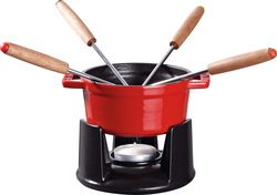 Mini zestaw do fondue Staub - 10 cm, Czerwony