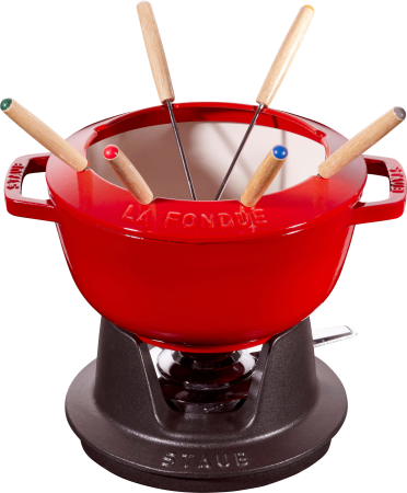 Zestaw do fondue Staub - 20 cm, Czerwony