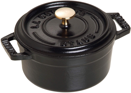 Mini garnek żeliwny okrągły Staub - 250 ml, Czarny