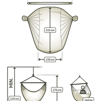 Fotel hamakowy La Siesta Habana latte kingsize - 6