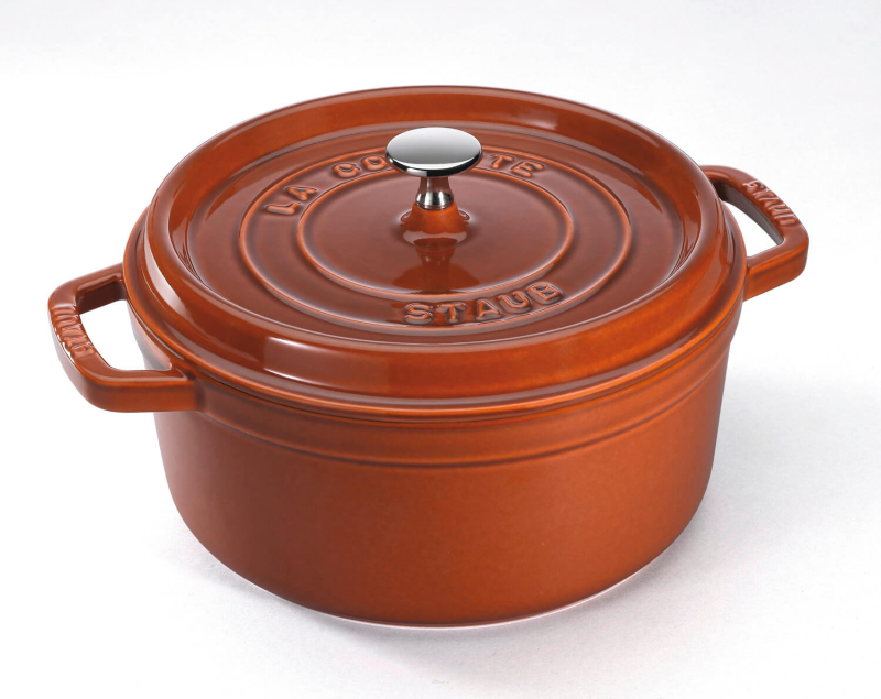 Garnek żeliwny okrągły Staub - 3.8 ltr, Cynamonowy