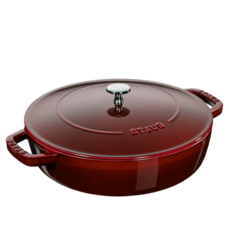 Głęboka patelnia do duszenia z pokrywą Staub Chistera 24 cm grenadine red