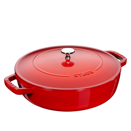 Głęboka patelnia do duszenia z pokrywą Staub Chistera 24 cm cherry