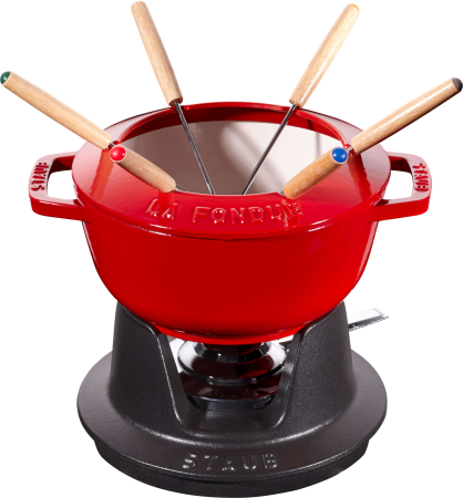 Zestaw do fondue Staub - 18 cm, Czerwony