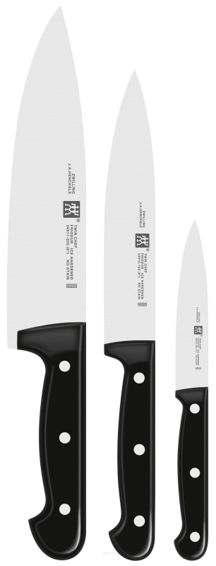 Zestaw 3 noży Zwilling Twin Chef: Nóż do warzyw 10 cm + Nóż do Wędlin 16 cm + Szefa kuchni 20 cm