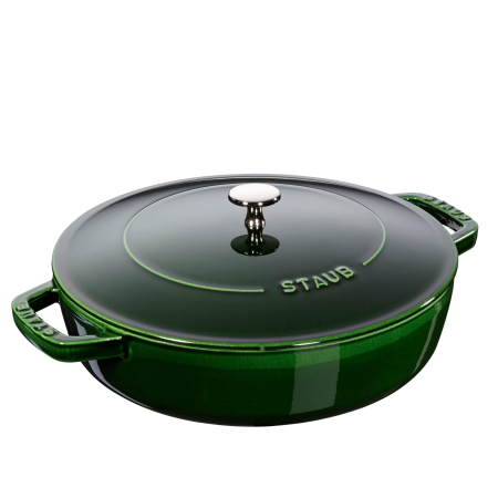 Głęboka patelnia do duszenia z pokrywą Staub Chistera 24 cm basil green