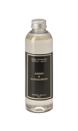 Zapas do dyfuzora Cereria Mollá Amber and Sandalwood 200 ml