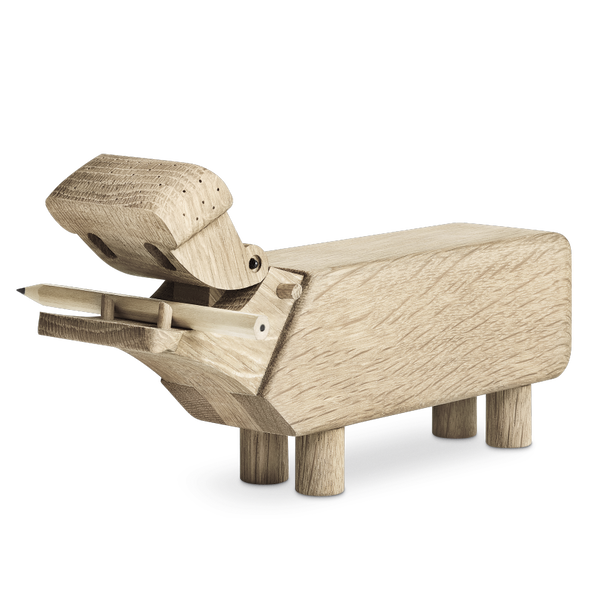 Figurka drewniana Kay Bojesen Hippo dąb 21 cm