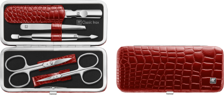 Zestaw do manicure Zwilling Classic Inox  – sztywne pudełko, 5 elementów - Czerwony