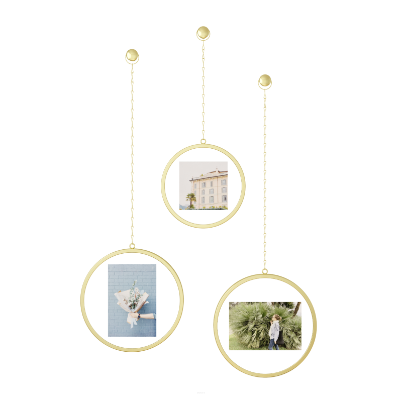 Ramka na zdjęcia Umbra Fotochain Circular Matte-Brass 3 szt.