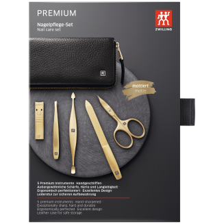 Zestaw do manicure Zwilling Twinox Gold czarne skórzane etui 5 elementów - 7