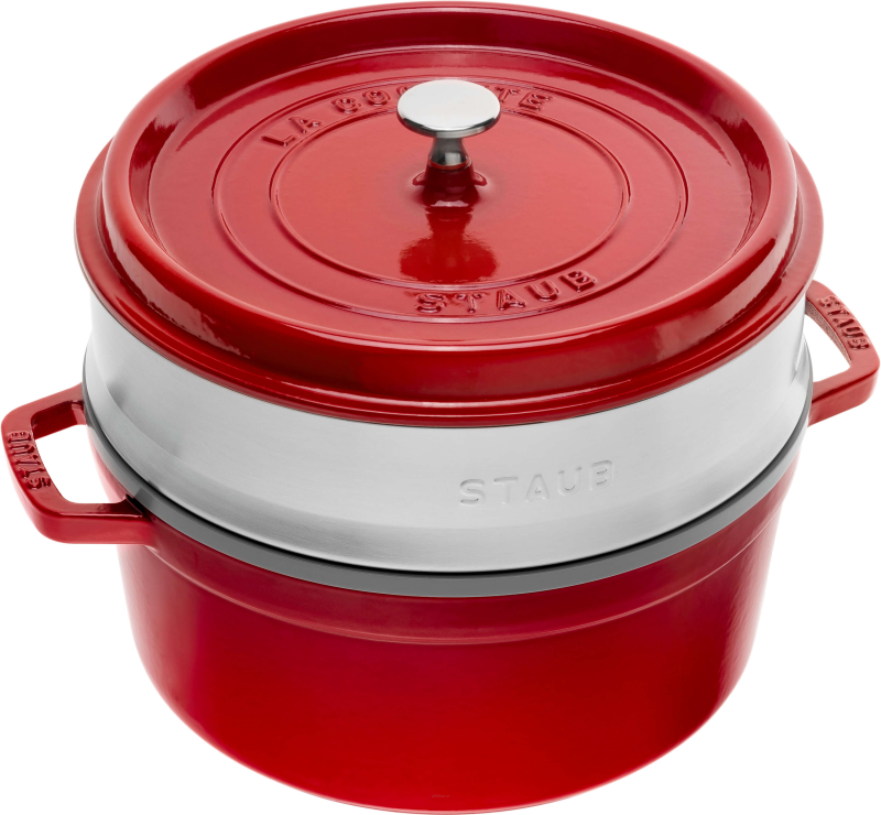 Garnek żeliwny okrągły z wkładem Staub - 3.8 ltr, Czerwony