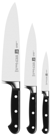 Zestaw 3 noży Zwilling Professional S: Nóż do warzyw 10 cm + Nóż do Wędlin 16 cm + Szefa kuchni 20 cm