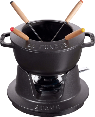 Zestaw do fondue Staub - 16 cm, Czarny