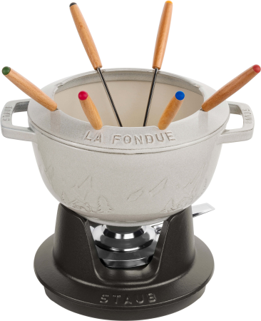 Zestaw do fondue Staub - 20 cm, Biała trufla