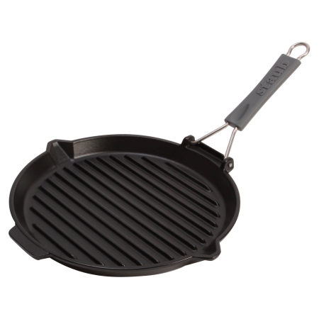 Żeliwna patelnia grillowa Staub ze składaną rączką 27 cm