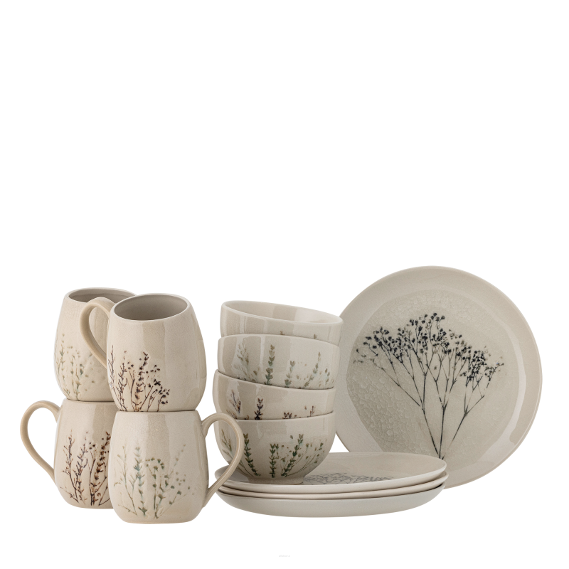 Zestaw porcelany śniadaniowy Bloomingville Bea 12 szt.