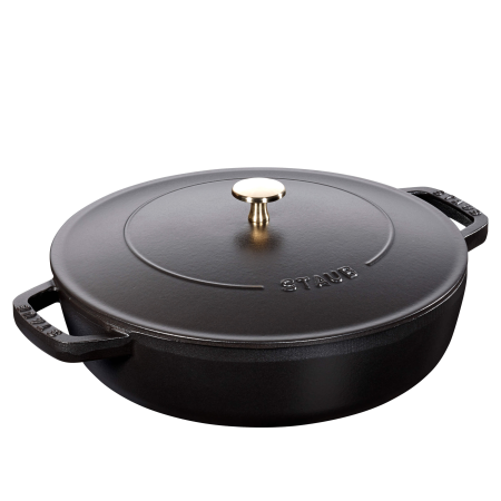 Głęboka patelnia do duszenia z pokrywą Staub Chistera 24 cm black