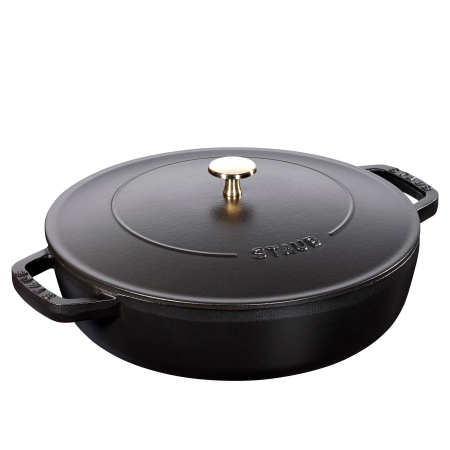 Głęboka patelnia do duszenia z pokrywą Staub Chistera 28 cm black