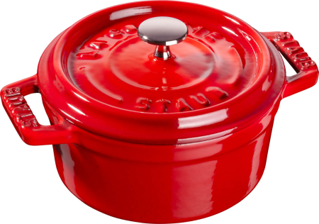 Mini garnek żeliwny okrągły Staub - 250 ml, Czerwony